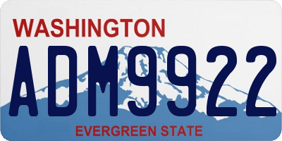 WA license plate ADM9922
