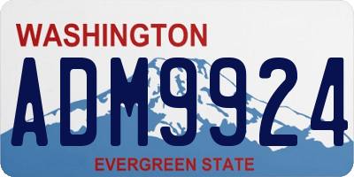 WA license plate ADM9924