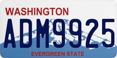 WA license plate ADM9925