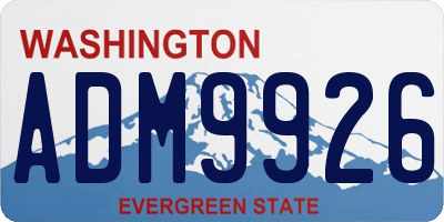 WA license plate ADM9926