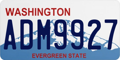 WA license plate ADM9927