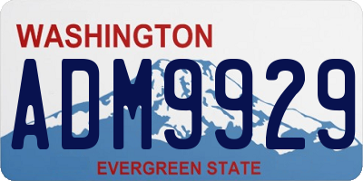 WA license plate ADM9929