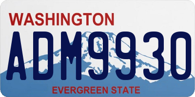 WA license plate ADM9930
