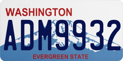 WA license plate ADM9932