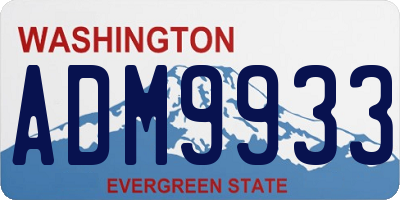 WA license plate ADM9933