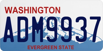 WA license plate ADM9937
