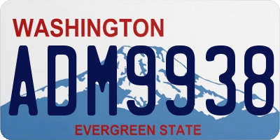 WA license plate ADM9938