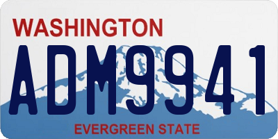 WA license plate ADM9941