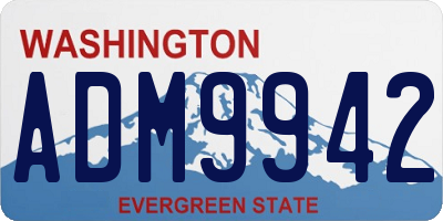 WA license plate ADM9942