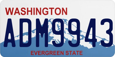 WA license plate ADM9943