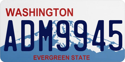 WA license plate ADM9945