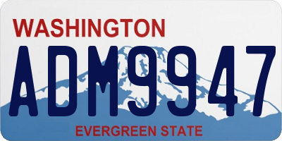 WA license plate ADM9947