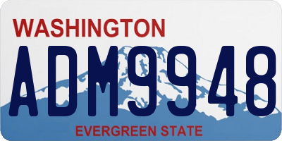WA license plate ADM9948