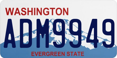 WA license plate ADM9949