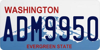 WA license plate ADM9950