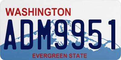 WA license plate ADM9951