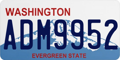WA license plate ADM9952