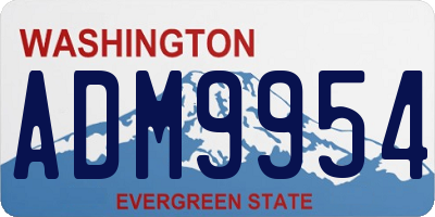 WA license plate ADM9954