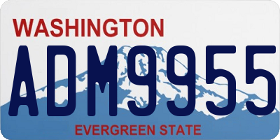 WA license plate ADM9955