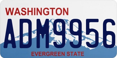 WA license plate ADM9956