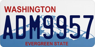 WA license plate ADM9957