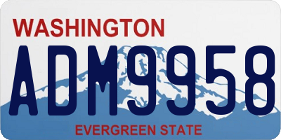 WA license plate ADM9958