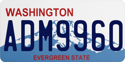 WA license plate ADM9960