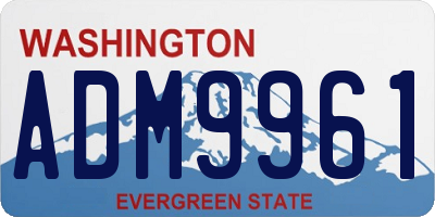 WA license plate ADM9961
