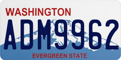 WA license plate ADM9962
