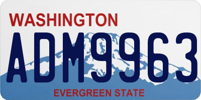 WA license plate ADM9963