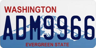 WA license plate ADM9966