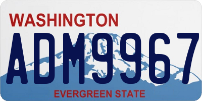 WA license plate ADM9967