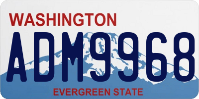 WA license plate ADM9968