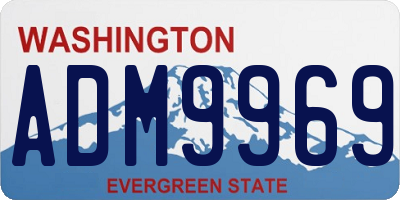 WA license plate ADM9969