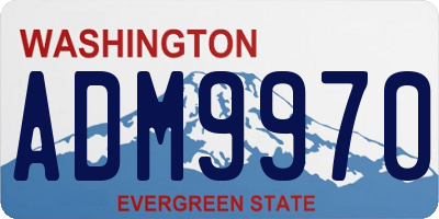 WA license plate ADM9970