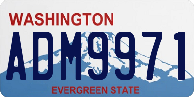 WA license plate ADM9971