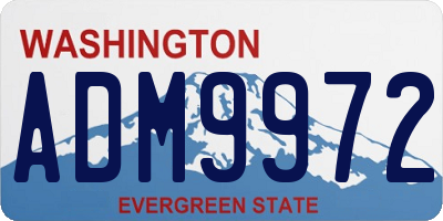 WA license plate ADM9972