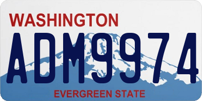 WA license plate ADM9974