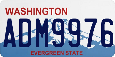 WA license plate ADM9976