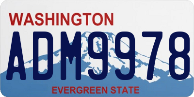 WA license plate ADM9978