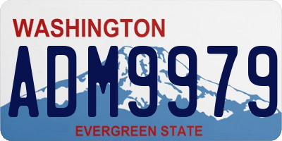 WA license plate ADM9979