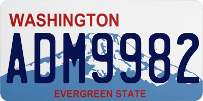 WA license plate ADM9982