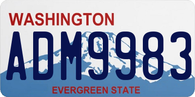 WA license plate ADM9983