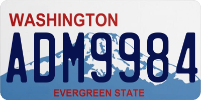 WA license plate ADM9984