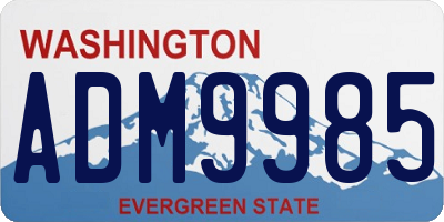 WA license plate ADM9985