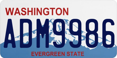 WA license plate ADM9986