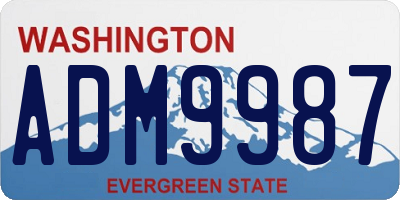 WA license plate ADM9987