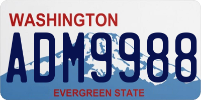 WA license plate ADM9988