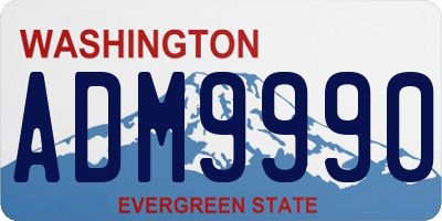 WA license plate ADM9990