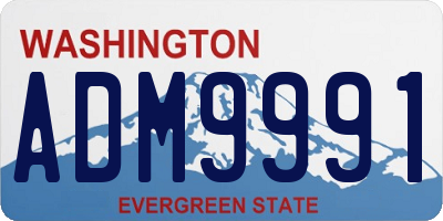 WA license plate ADM9991